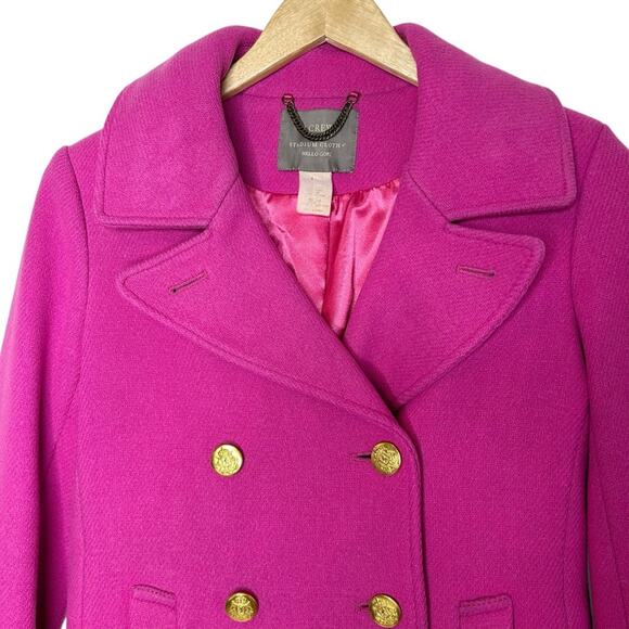 J. CREW Stadium Cloth Majesty Double Breasted Pea Coat - Picture 7 of 13